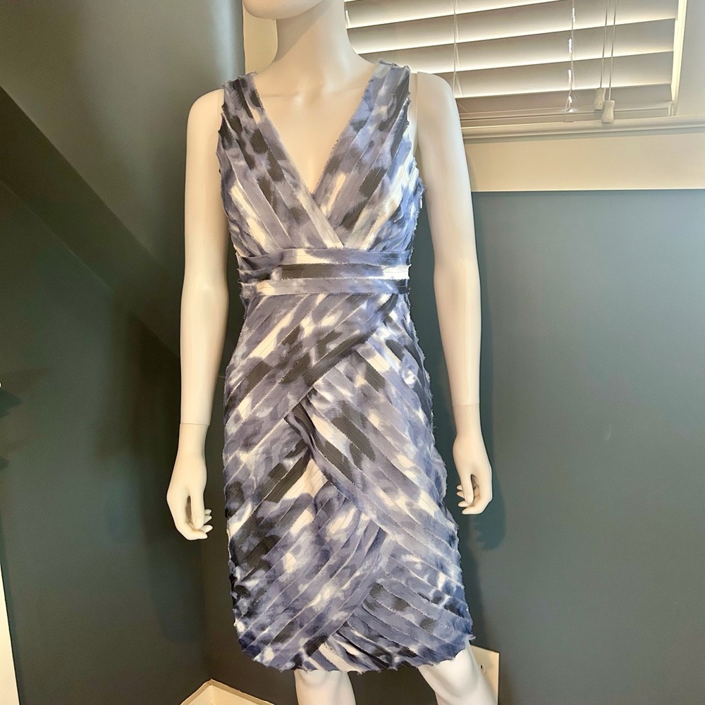 Ann Taylor Distressed Layered Texture Abstract Sheath Dress - Picture 2 of 11